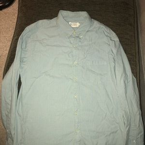 Jcrew Green and Blue Stripe Oxford - Large